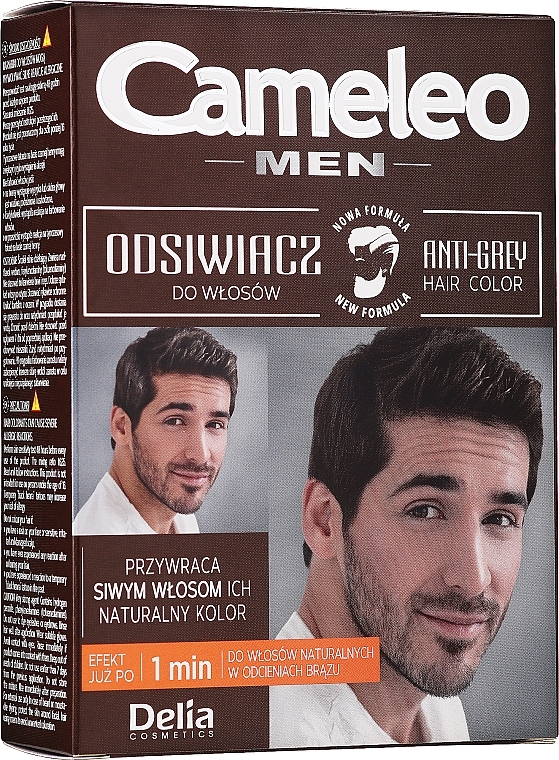 Odsiwiacz do włosów brązowych dla mężczyzn - Delia Cameleo Men Anti Grey Hair Color