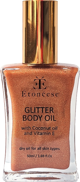 Suchy olejek do ciała z cząstkami złota - Etoneese Glitter Body Oil — Zdjęcie N1