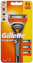 Kup Maszynka do golenia z 4 wymiennymi ostrzami, szary - Gillette Fusion5 Razor For Men