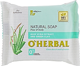 Kup PRZECENA! Naturalne mydło w kostce z ekstraktem z aloesu i glinką zieloną - O'Herbal Natural Soap *