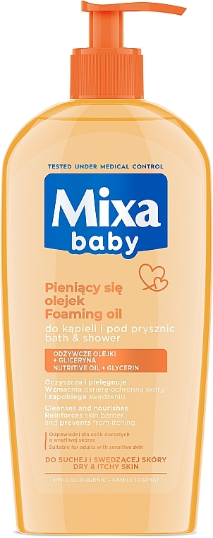 Delikatny płyn do kąpieli i mycia z olejkiem dla dzieci - Mixa Baby Foaming Oil — Zdjęcie N1