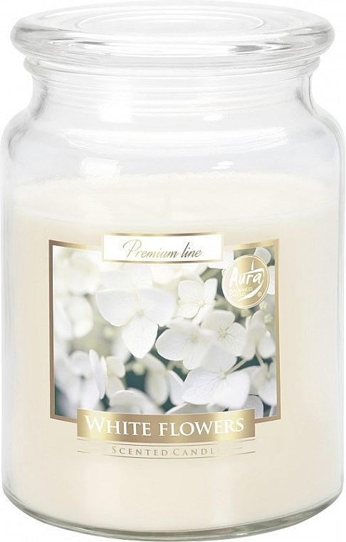 Świeca zapachowa premium w szkle Białe kwiaty - Bispol Premium Line Scented Candle White Flowers — Zdjęcie N1