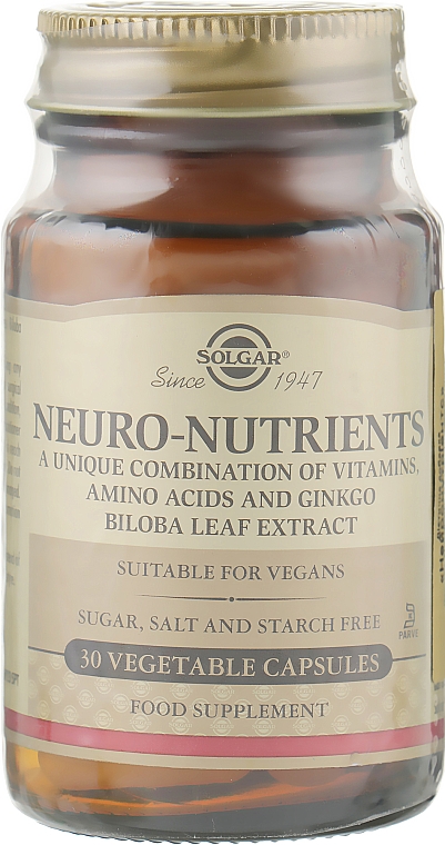 Kapsułki Neuro-Nutrients - Solgar Neuro-Nutrients — Zdjęcie N1