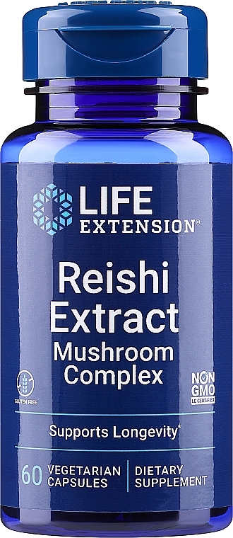 Ekstrakt z grzyba reishi w kapsułkach - Life Extension Reishi Extract Mushroom Complex — Zdjęcie N1
