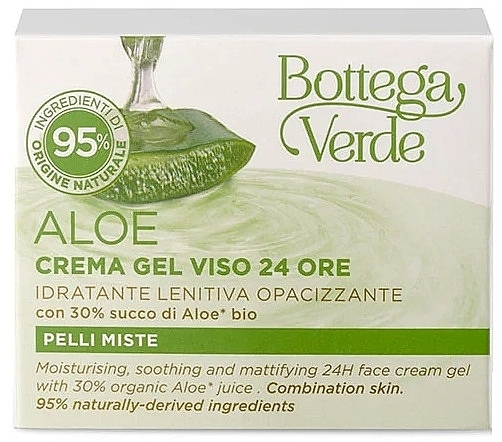 Krem-żel do twarzy - Bottega Verde Aloe 24H Face Cream Gel — Zdjęcie N3