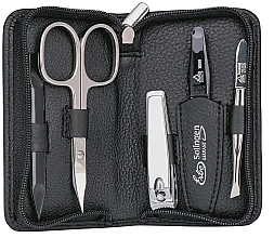 Zestaw do manicure, 5 elementów Siena, zapinany na suwak, black - Erbe Solingen Manicure Zipper Case — Zdjęcie N2