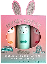 Kup Zestaw balsamów do ust - Inuwet Friends Forever Aqua Bunny Lip Balm Set (3x3.5g)