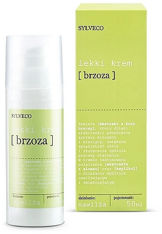 Lekki krem do twarzy Brzoza - Sylveco Light Cream Birch — Zdjęcie N1
