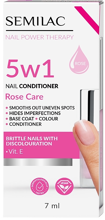 Odżywka do paznokci - Semilac Nail Power Therapy 5 In 1 Rose Care — Zdjęcie N1