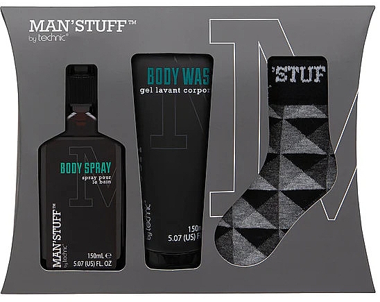 Zestaw - Man'Stuff Sock Gift Set (sh/gel/150ml + b/spray/150ml + socks/1pair) — Zdjęcie N1