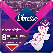 Podpaski higieniczne na noc 8 szt. - Libresse Ultra Thin Goodnight Extra Soft — Zdjęcie N1