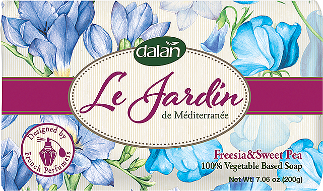 Perfumowane mydło toaletowe Dalan Le Jardin Frezja i słodki orzech, 200 g - Dalan Le Jardin Freesia & Sweet Pea Soap — Zdjęcie N1