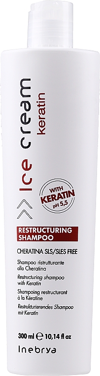 Naprawczy szampon keratynowy do włosów - Inebrya Ice Cream Keratin Restructuring Shampoo  — Zdjęcie N5