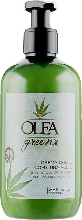 Zmiękczający krem do włosów z olejami konopnym i jeżynowym - Dott. Solari Olea Green Crema Dolce Come Una Volta