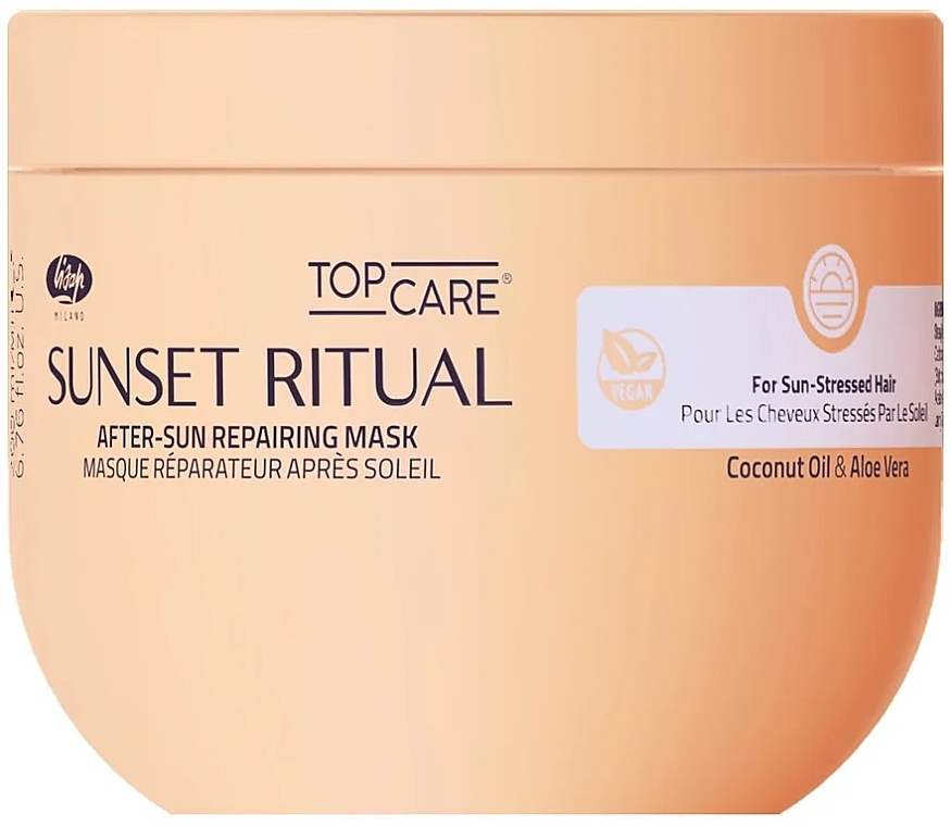 Naprawcza maska do włosów po kąpieli słonecznej - Lisap Top Care Sunset Ritual After-Sun Repairing Mask — Zdjęcie N1