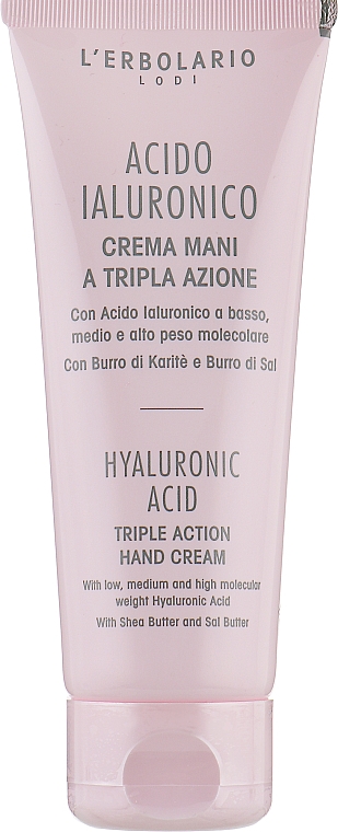 Nawilżający krem do rąk z kwasem hialuronowym - L'Erbolario Hyaluronic Acid Triple Action Hand Cream — Zdjęcie N1