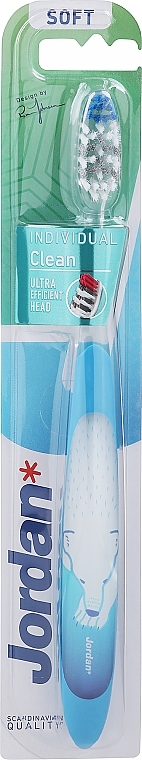 Miękka szczoteczka do zębów, niebieska z niedźwiedziem - Jordan Individual Clean Soft — Zdjęcie N1