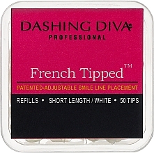 Kup Tipsy krótkie naturalne French - Dashing Diva French Tipped Short Natural 50 Tips (Size 7)