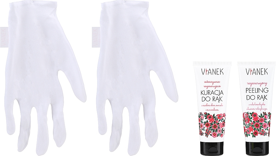 Intensywnie regenerująca kuracja do rąk - Vianek (h/treatment/75ml + h/peel/70g + gloves) — Zdjęcie N2