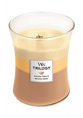 Świeca zapachowa w szkle - Woodwick Hourglass Candle Trilogy Golden Treats — фото N2