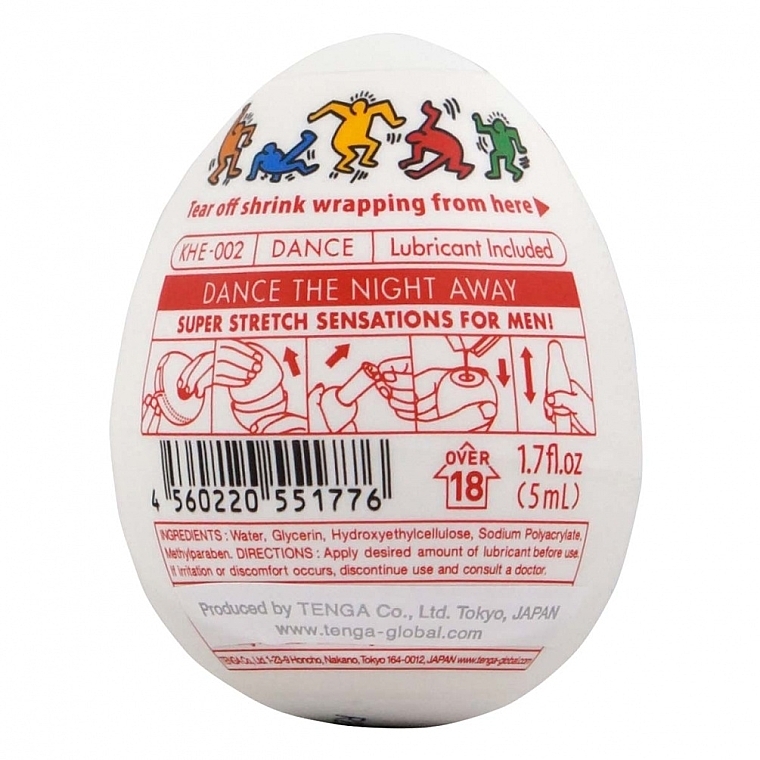 Jednorazowy masturbator w kształcie jajka - Tenga Egg Keith Haring Dance — Zdjęcie N3