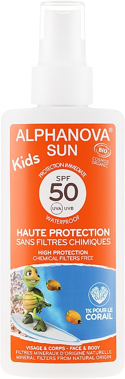 Spray przeciwsłoneczny dla dzieci - Alphanova Sun Kids SPF 50+ — Zdjęcie N1