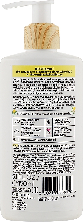 Energetyzujący eliksir do ciała - Bielenda Bio Vitamin C — Zdjęcie N2