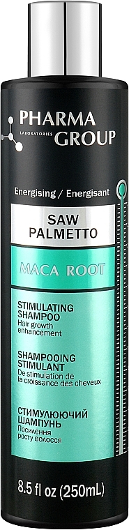 PRZECENA! Pobudzający szampon do włosów - Pharma Group Laboratories Saw Palmetto + Maca Root Shampoo * — Zdjęcie N2