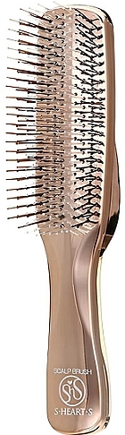 Szczotka do włosów z długą rączką, różowe złoto - S-Heart-S Scalp Brush World — Zdjęcie N1