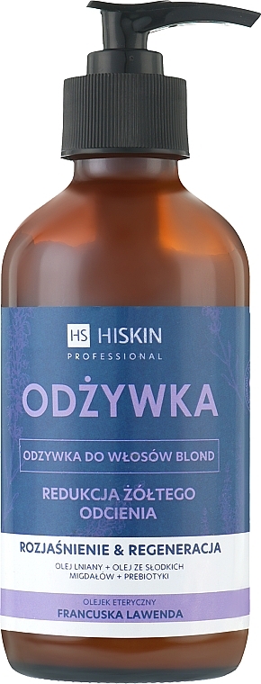 Rozjaśniająca odżywka regenerująca do włosów blond - HiSkin Professional Conditioner — Zdjęcie N1