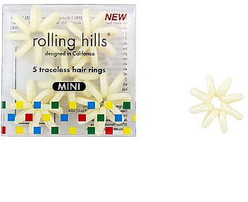 Gumki do włosów, beżowe, 5 szt. - Rolling Hills Traceless Hair Rings Mini Beige — Zdjęcie N1