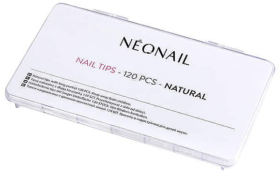 Tipsy w naturalnym kolorze, 120 szt. - NeoNail Professional Nail Tips Natural — Zdjęcie N1