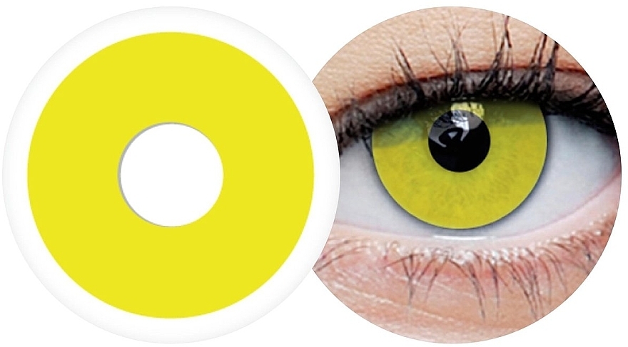 Jednodniowe kolorowe soczewki kontaktowe Zombie Yellow, 2 sztuki - Clearlab ClearColor 1-Day Phantom — Zdjęcie N2