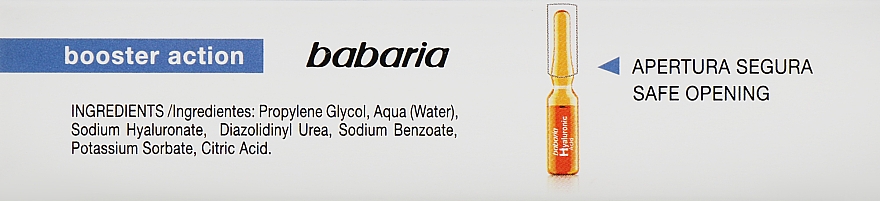 Nawilżająca ampułka z kwasem hialuronowym - Babaria Hyaluronic Acid Ampoule — Zdjęcie N4