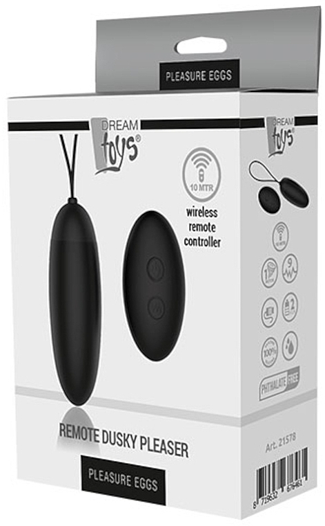 Jajko wibrujące - Dream Toys Pleasure Eggs Remote Dusky Pleaser Black — Zdjęcie N4