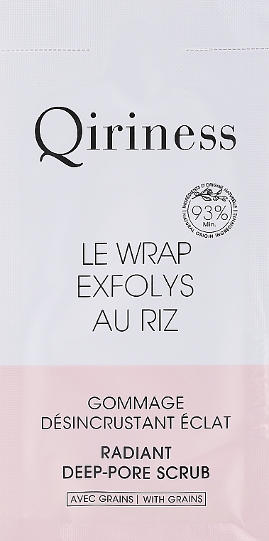 PREZENT! Krem złuszczający do głębokiego oczyszczania porów, naturalna formuła - Qiriness Le Wraps Exfolys Au Riz Radiant Deep-Pore Scrub — Zdjęcie N1