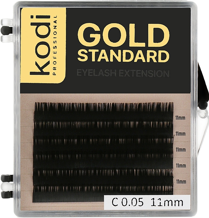 Sztuczne rzęsy Gold Standart C 0.05 (6 rzędów: 11 mm) - Kodi Professional — Zdjęcie N1