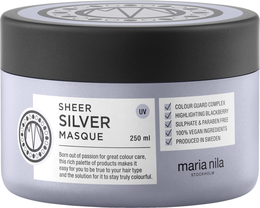 Delikatna maska przeciw żółknięciu włosów farbowanych - Maria Nila Sheer Silver Masque — Zdjęcie N1