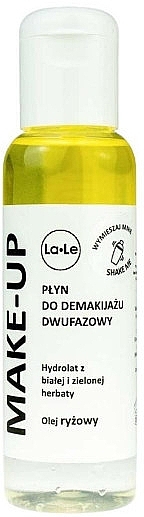 Dwufazowy płyn do demakijażu, hydrolat z białej i zielonej herbaty oraz oleju ryżowego - La-Le Two-Phase Makeup Remover — Zdjęcie N1