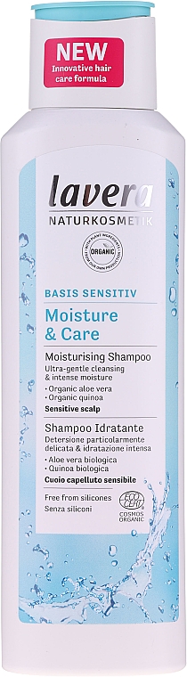 Szampon nawilżająco-pielęgnacyjny do włosów - Lavera Basis Sensitive Moisturizing & Care Shampoo