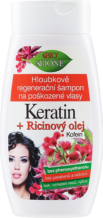 Regenerujący szampon do włosów zniszczonych - Bione Cosmetics Keratin + Castor Oil — Zdjęcie N3