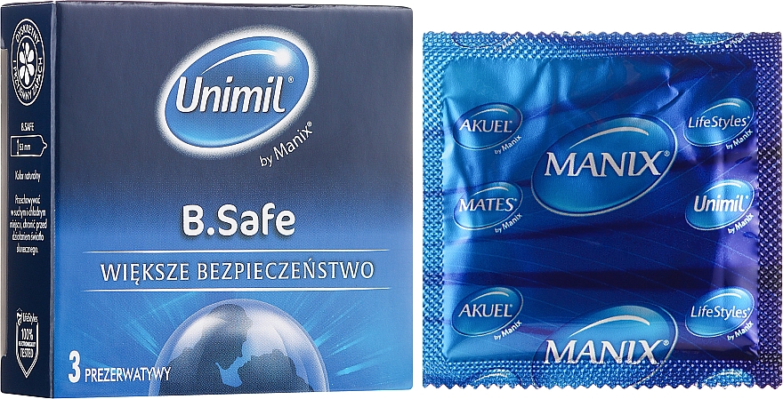Prezerwatywy 3 szt. - Unimil B. Safe — Zdjęcie N1