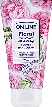 Kwiatowy krem ​​do rąk Piwonia i róża - On Line Floral Flower Peony & Rose Hand Cream — Zdjęcie N1