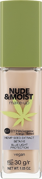 Hypoalergiczny fluid nawilżająco-odżywczy - Bell HypoAllergenic Nude & Moist Make-up — Zdjęcie N1