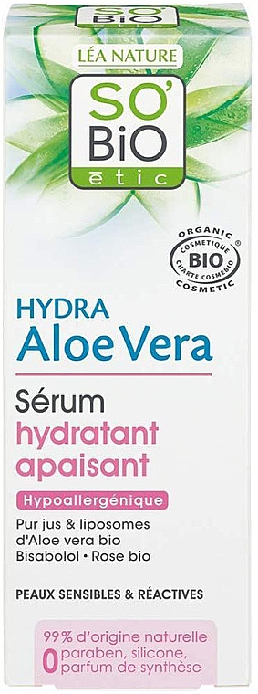 Nawilżające serum do twarzy - So'Bio Etic Hydra Aloe Vera Hypoallergenic Moisturising Serum — Zdjęcie N1