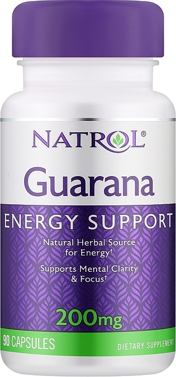 Guarana, 200 mg - Natrol Gyarana — Zdjęcie N1