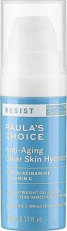 Przeciwzmarszczkowy krem do twarzy na noc - Paula's Choice Resist Anti-Aging Clear Skin Hydrator Travel Size — Zdjęcie N1