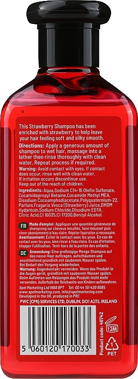 Truskawkowy szampon do odbudowy włosów - Xpel Marketing Ltd Hair Care Strawberry Shampoo — Zdjęcie N2