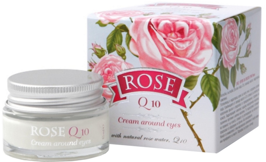 Krem pod oczy z naturalną wodą różaną i koenzymem Q10 - Bulgarian Rose Rose Q10 Cream Araund Eyes — Zdjęcie N1