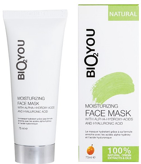 Nawilżająca maska ​​do twarzy z kwasem AHA i kwasem hialuronowym - Bio2You Natural Moisturising Face Mask — Zdjęcie N1